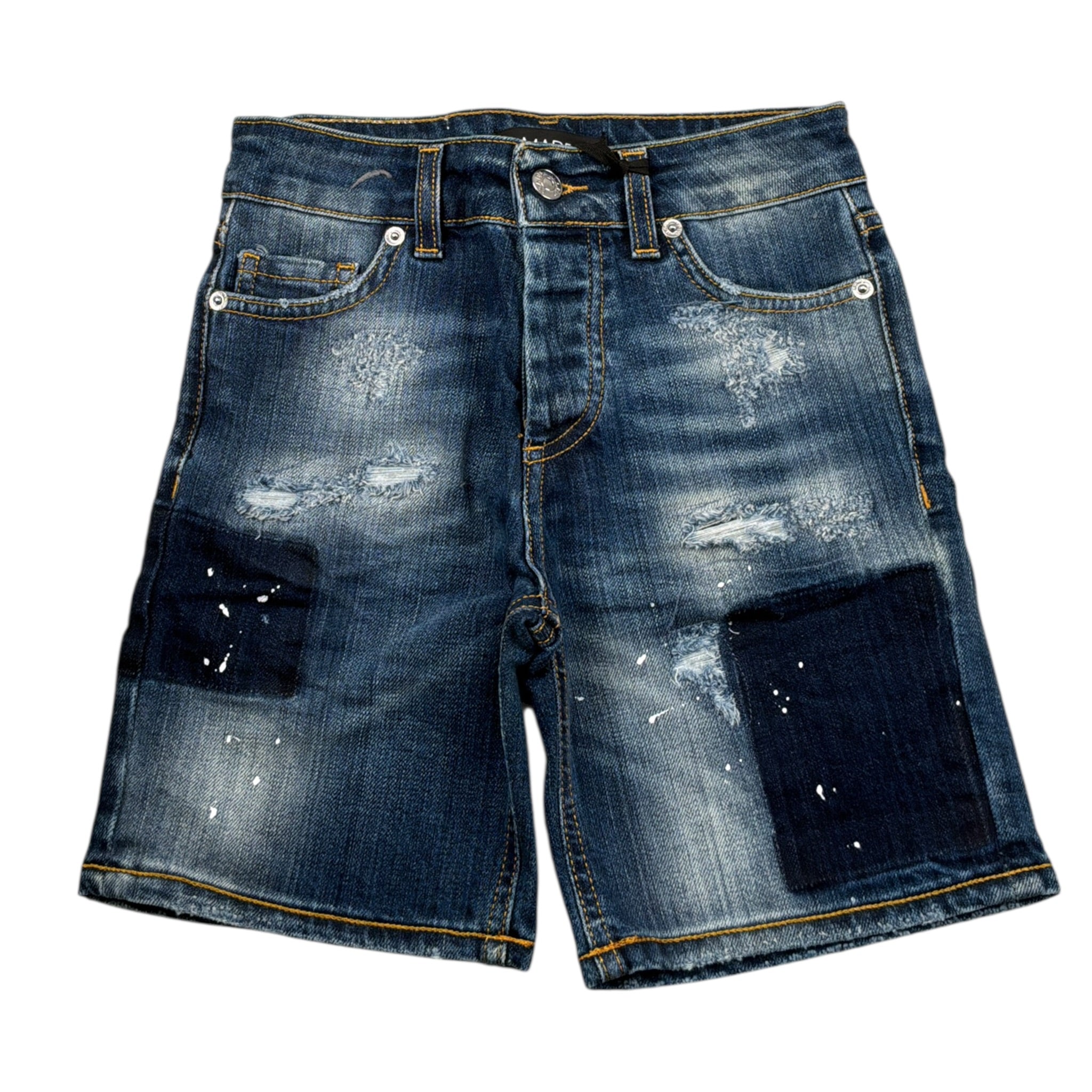 Madd Bermuda In Denim tinta unita Blu per Bambino MAB2009 BLU MADD 