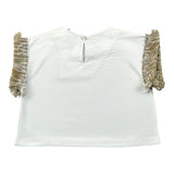 Magil T-Shirt Tinta Unita con Frange per Bambina FN26165J BIANCO MAGIL 