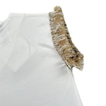 Magil T-Shirt Tinta Unita con Frange per Bambina FN26165J BIANCO MAGIL 