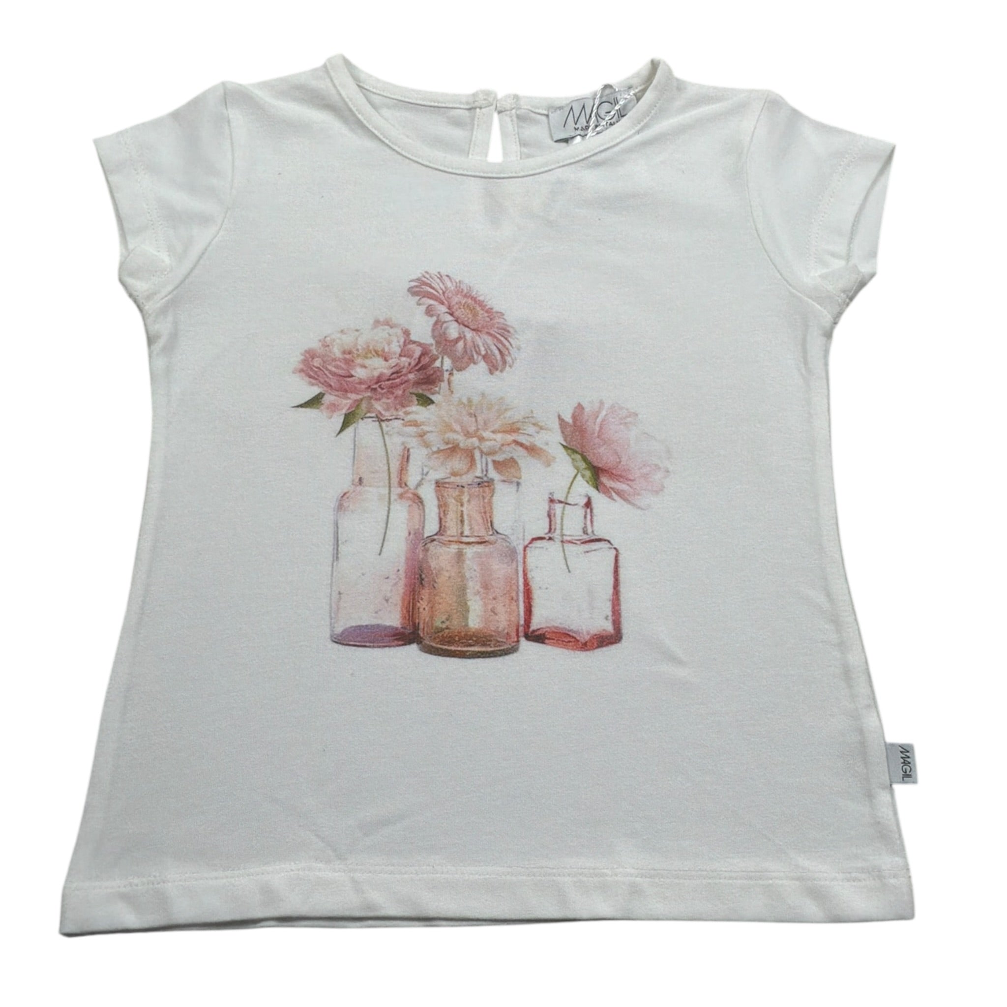 Magil T-Shirt Girocollo tinta unita con Stampe Bianco per Neonata FN26167N BIANCO MAGIL 