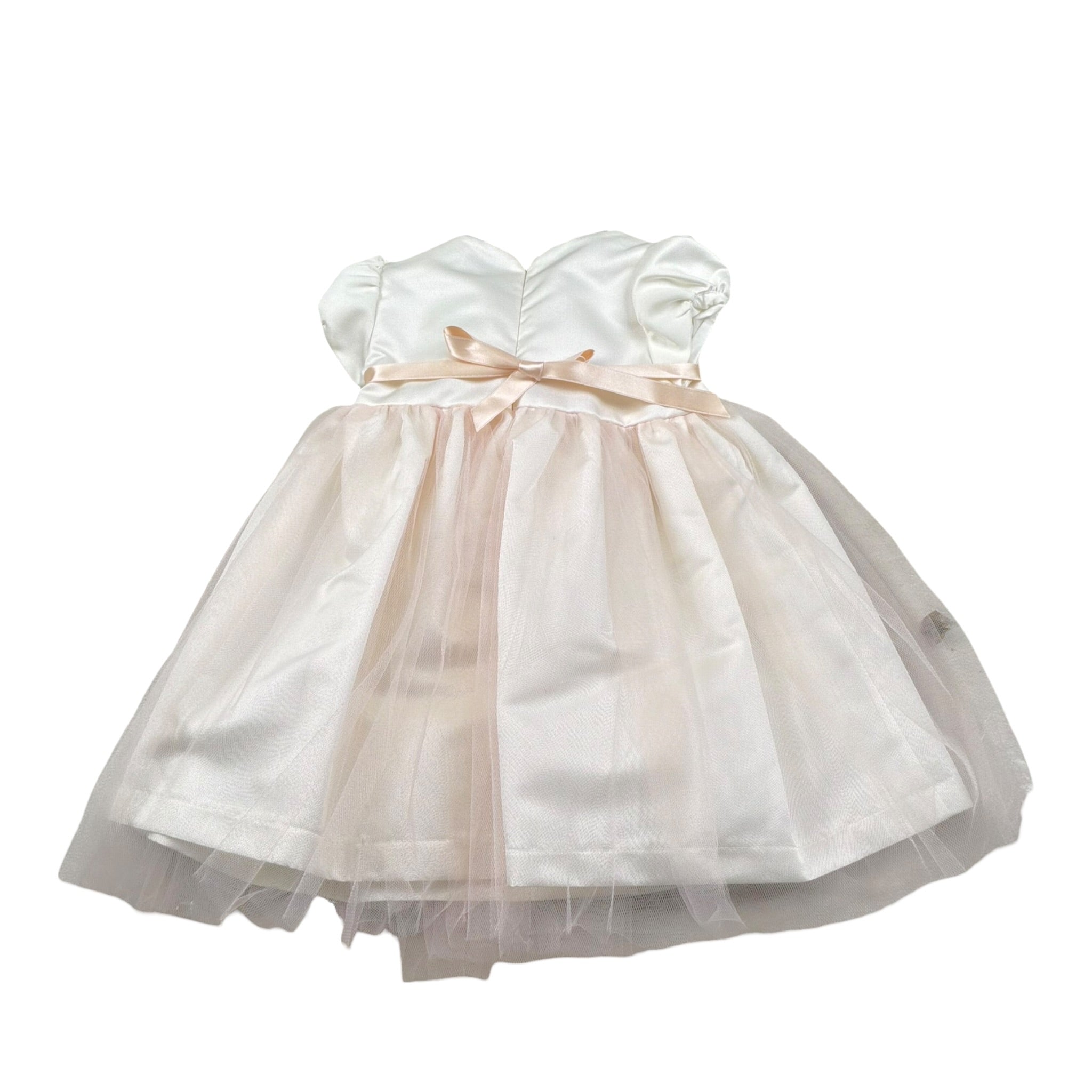 Magil Abito Cerimonia Tinta Unita con Tulle per Neonata FN39610 BIANCO MAGIL 