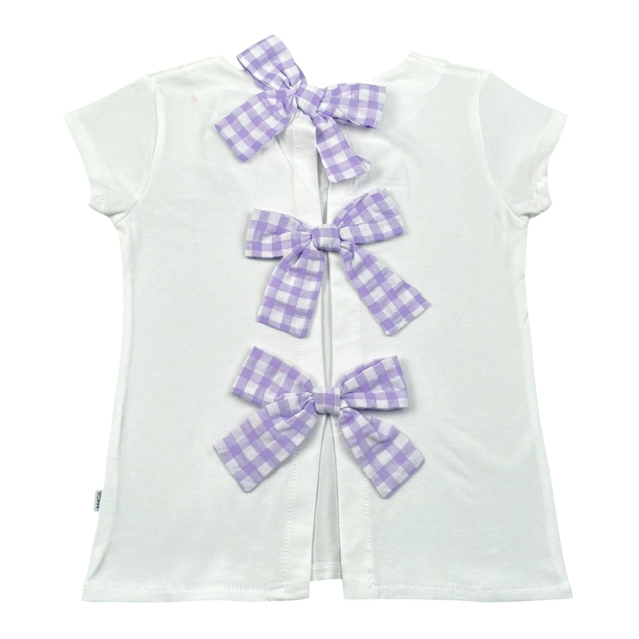 Magil T-Shirt Tinta Unita con Fiocchi per Neonata HN26121N BIANCO MAGIL 