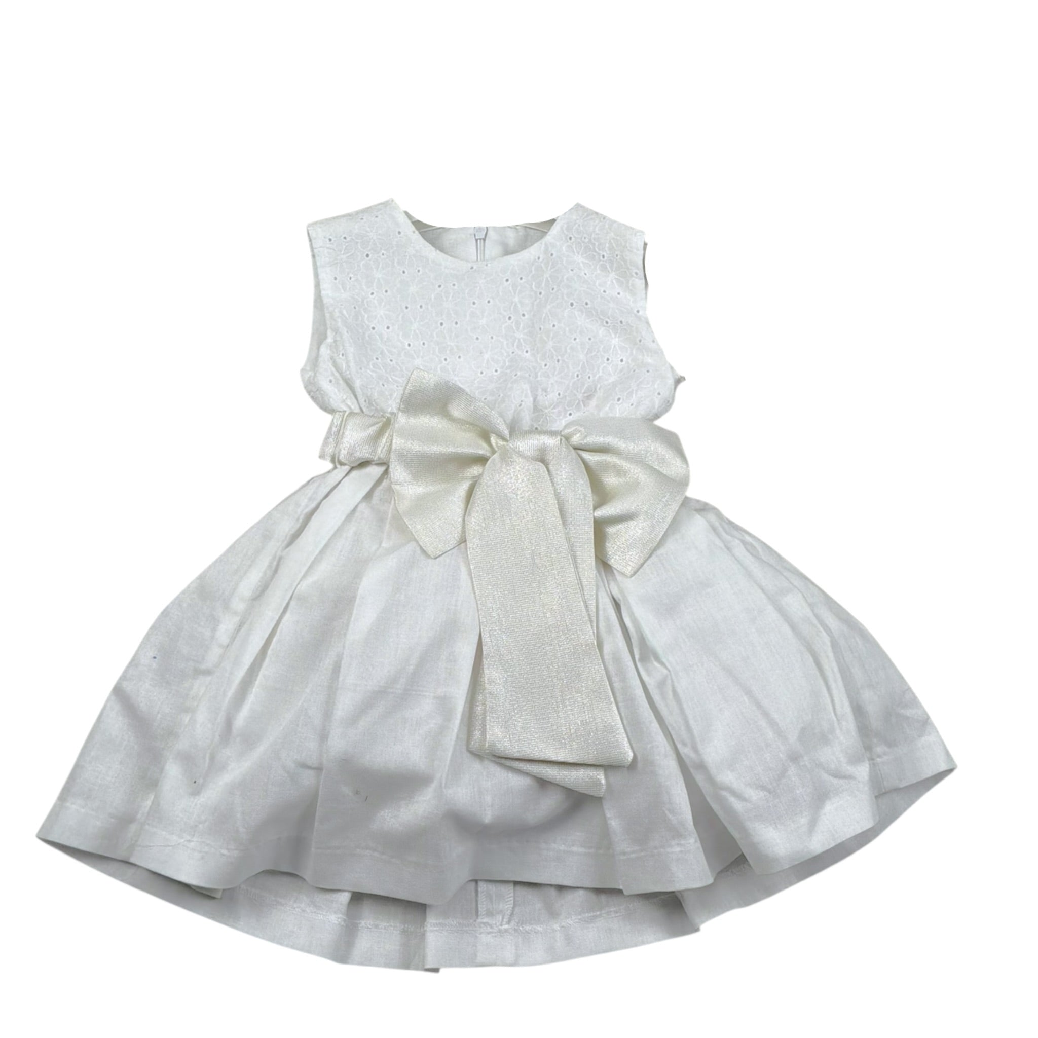Magnifica Lulu Abito Cerimonia Giromanica Tinta Unita per Neonata TM448N BIANCO MAGNIFICA LULU 