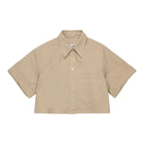 Maison Margiela Camicia Tinta Unita Modello Crop per Bambina M60511 BEIGE MAISON MARGIELA 