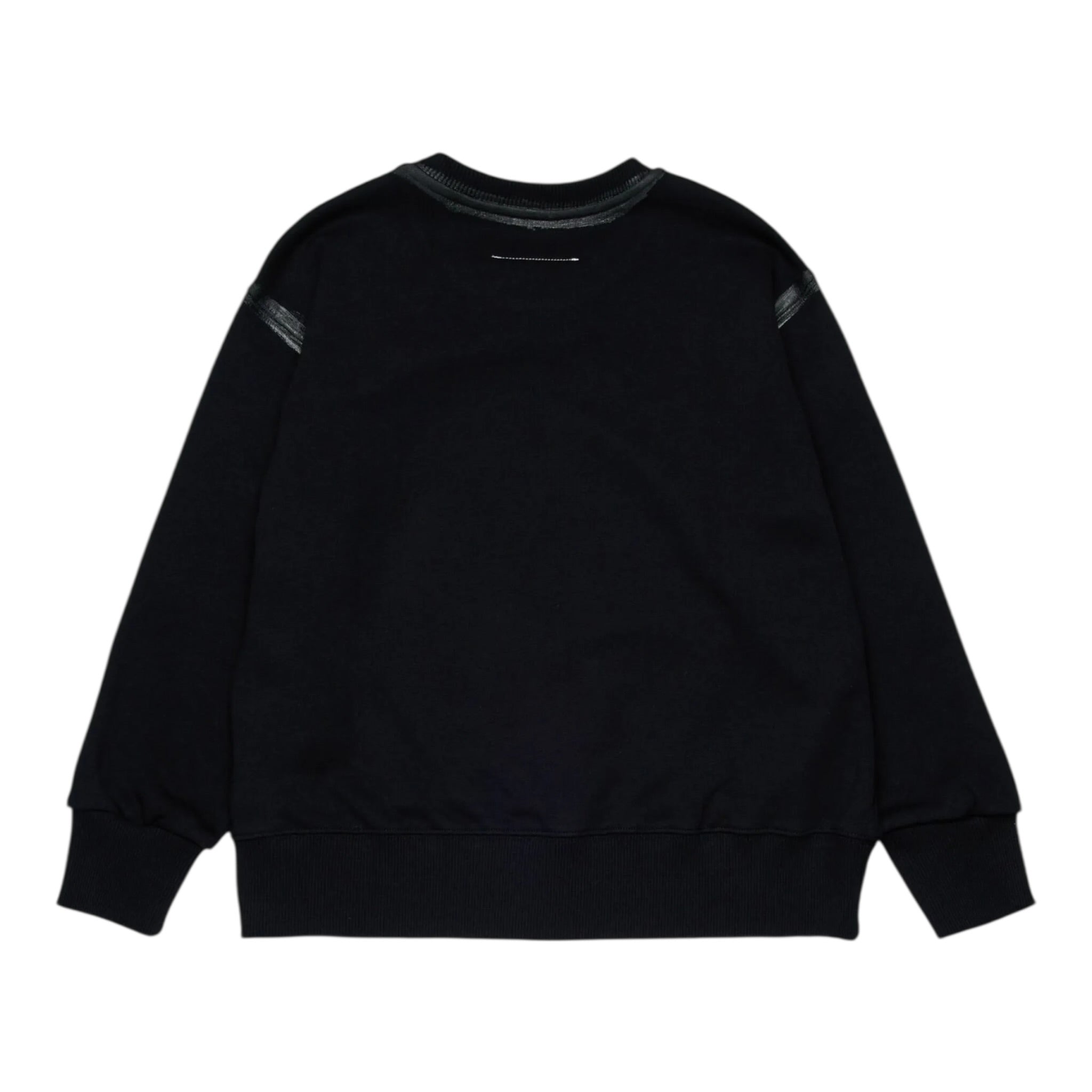 Maison Margiela Felpa Girocollo Bicolore con Logo Nero per Bambino M60869 NERO MAISON MARGIELA 