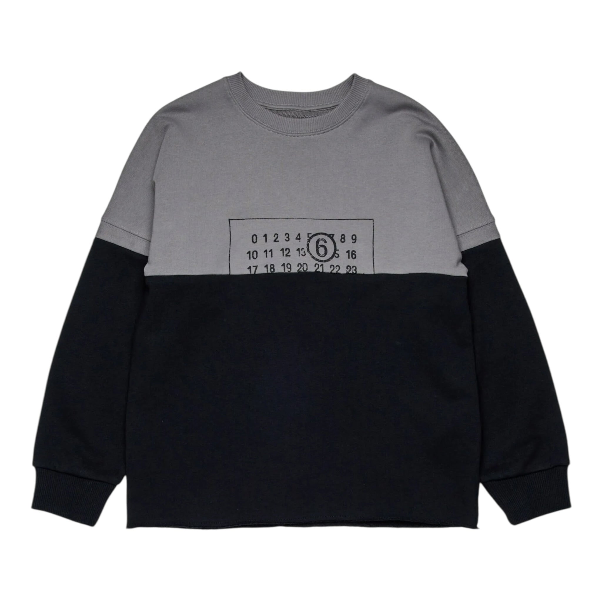 Maison Margiela Felpa Girocollo Bicolore con Logo Nero per Bambino M60870 NERO MAISON MARGIELA 