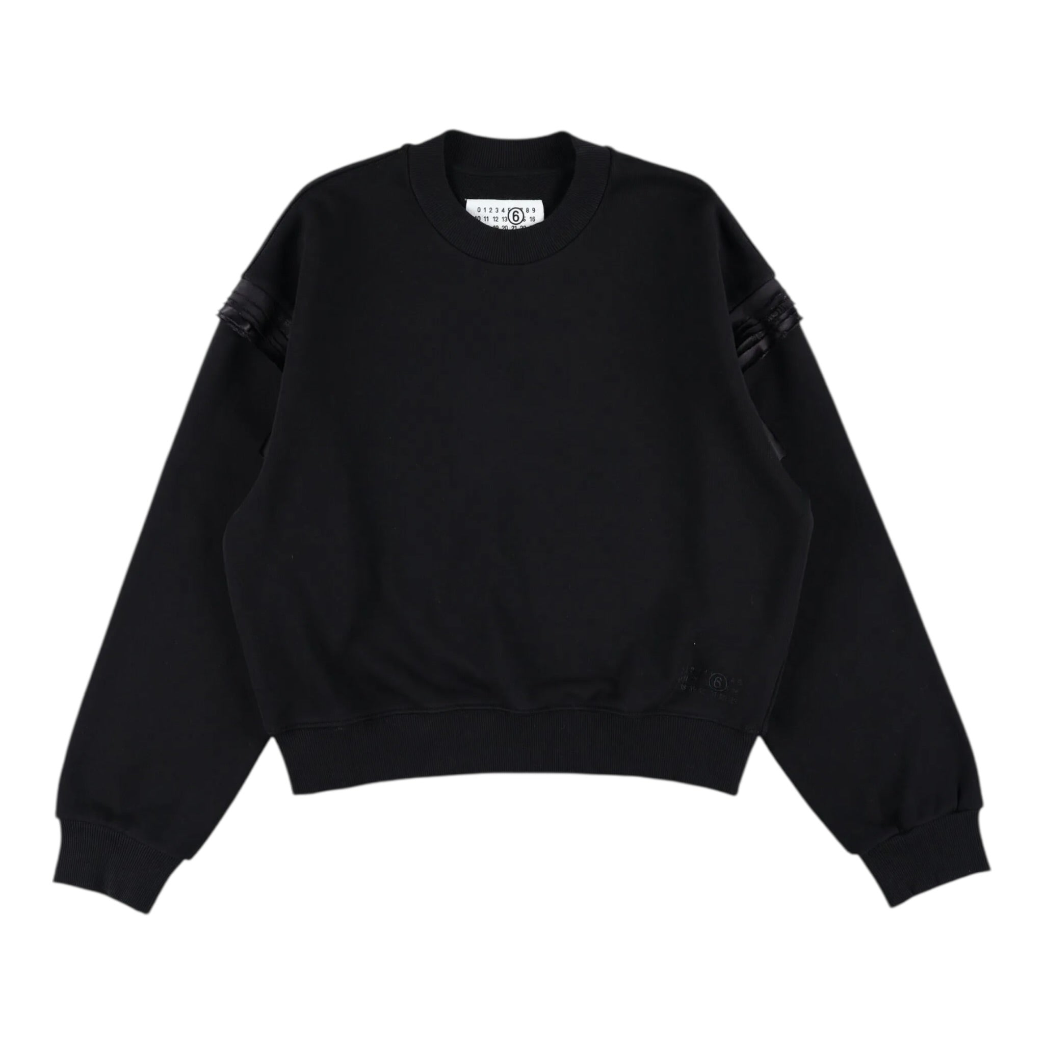 Maison Margiela Felpa Girocollo Bicolore con Logo Nero per Bambina M60871 NERO MAISON MARGIELA 