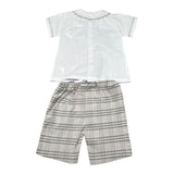 Malvi & Co Completo 2 Pezzi Camicia-Salpette Bianco per Neonato S24I130STLQ BIANCO MALVI & CO 