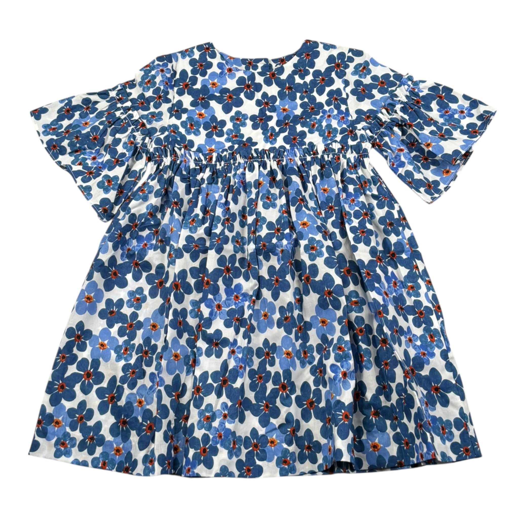 Malvi & Co Abito Mezza Manica tinta unita Fantasia Floreale Bianco per Bambina S25M018VEPF BIANCO MALVI & CO 