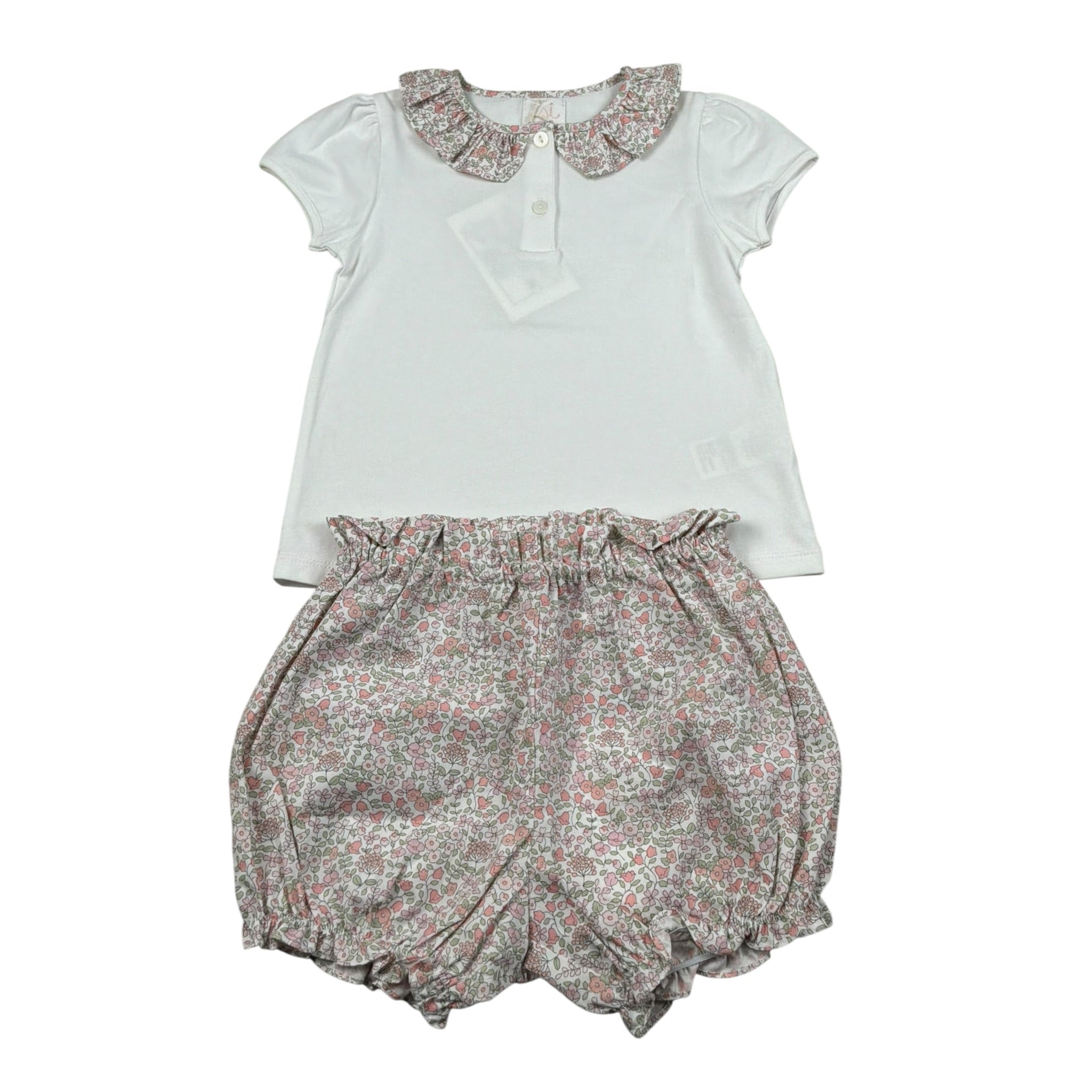 Malvi & Co Completo 2 Pezzi T-Shirt-Culotte Bianco per Neonata SCCI167CAJJ BIANCO MALVI & CO 