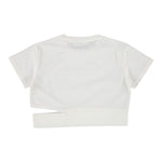 Manila Grace T-Shirt Girocollo Tinta Unita con Stampa per Bambina 148TMJS25 BIANCO MANILA GRACE 
