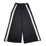 Manila Grace Pantalone Modello A Palazzo Tinta Unita con Profili In Contrasto per Bambina 155PMJS25 NERO MANILA GRACE 