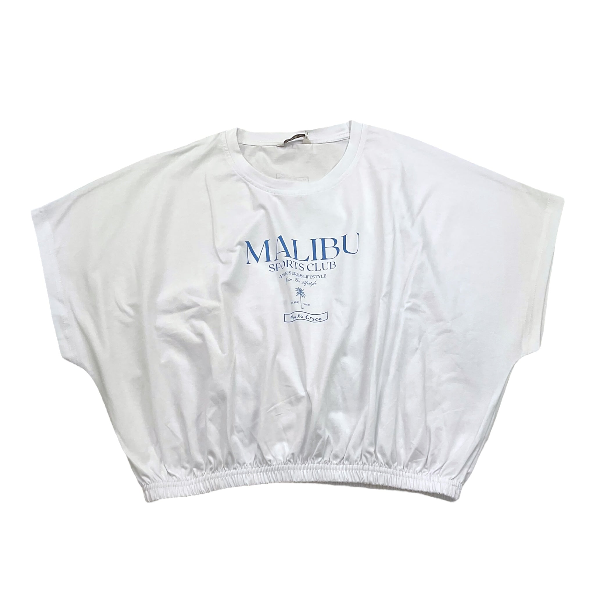 Manila Grace T-Shirt Girocollo Tinta Unita con Stampa per Bambina 176TMJS25 BIANCO MANILA GRACE 