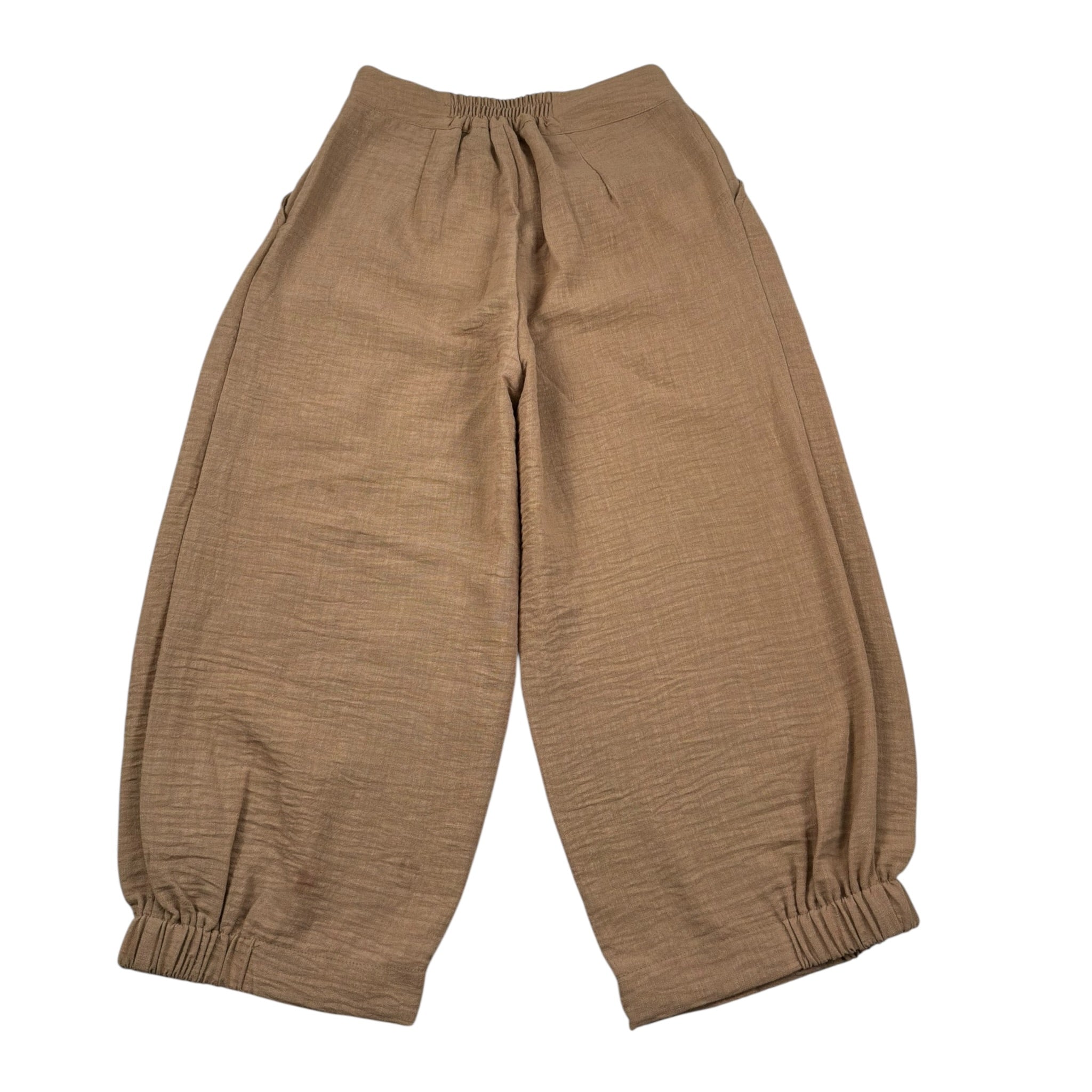 Manila Grace Pantalone Tinta Unita con Elastico In Vita per Bambino 244PMJD25 TABACCO MANILA GRACE 