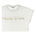 Manila Grace T-Shirt Tinta Unita con Stampa per Bambina 250TMJS25 BIANCO MANILA GRACE 