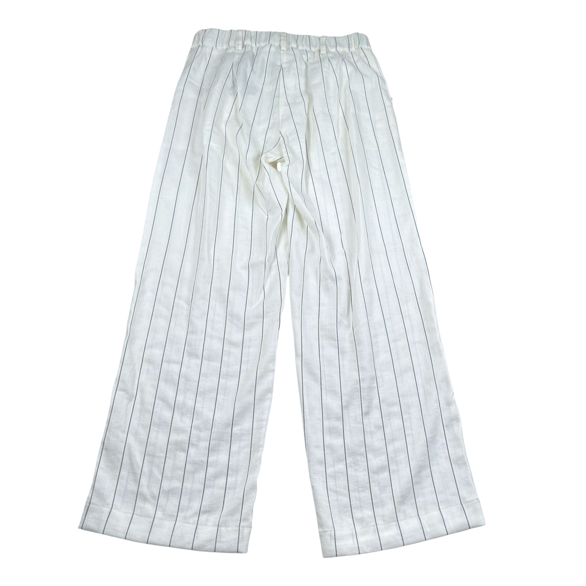 Manila Grace Pantalone Tinta Unita con Fantasia A Righe per Bambina MG2072 PANNA MANILA GRACE 