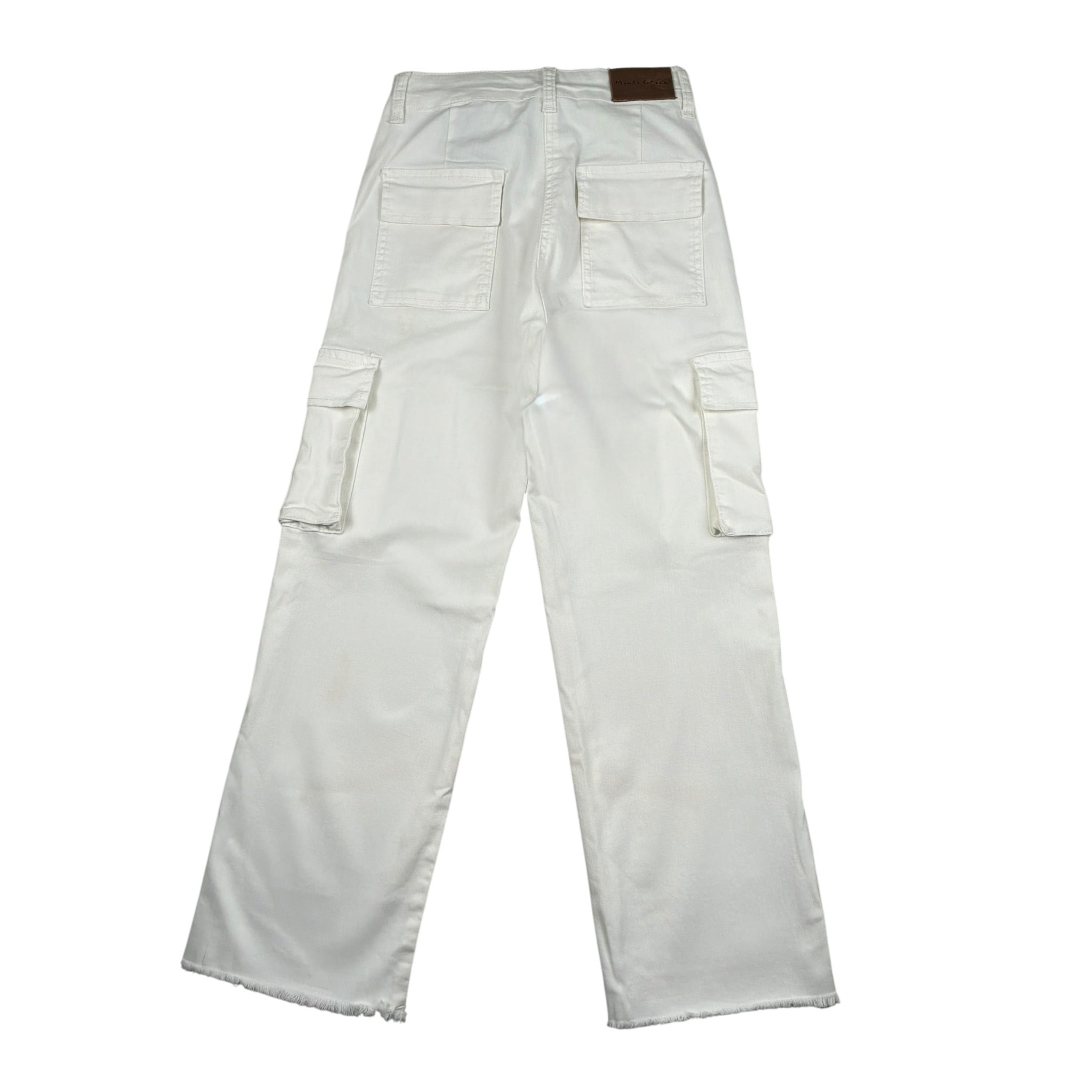 Manila Grace Jeans Tinta Unita con Tasconi per Bambina MG2698 PANNA MANILA GRACE 