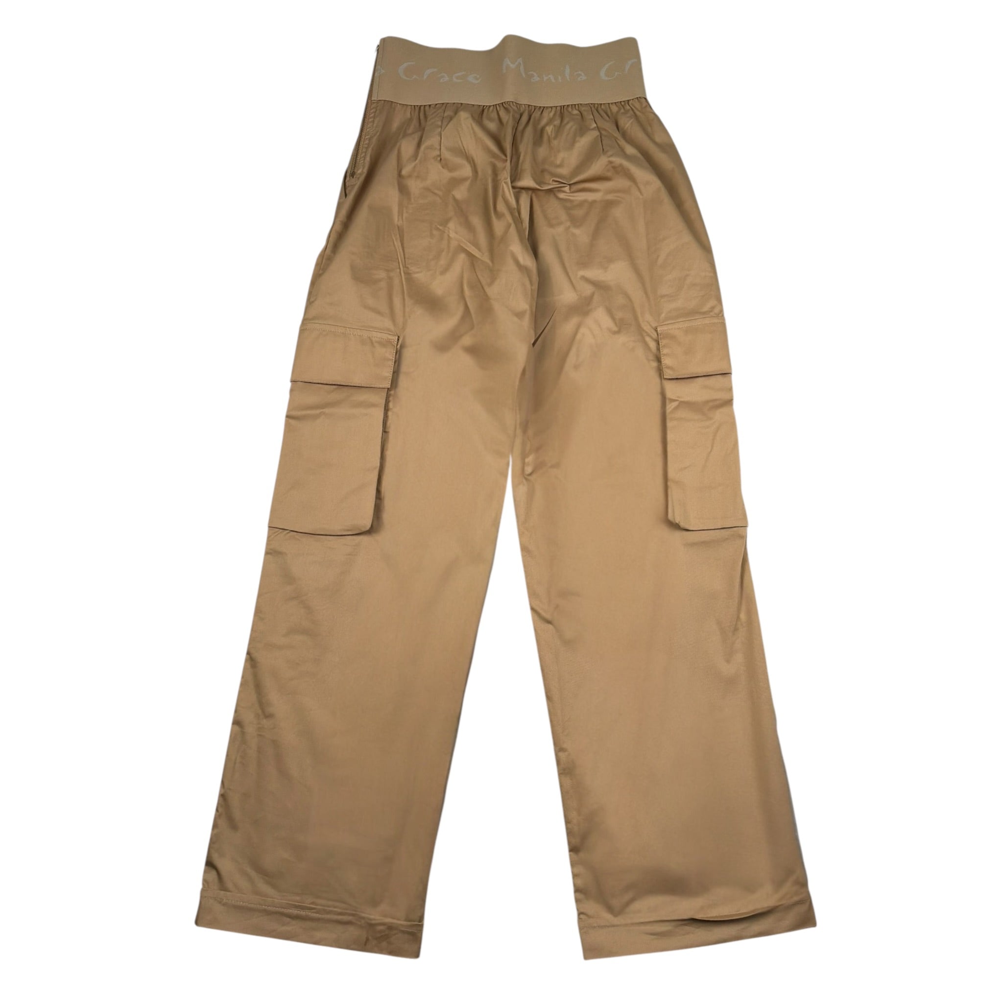Manila Grace Pantalone Tinta Unita Modello Palazzo per Bambina MG2868 BEIGE MANILA GRACE 
