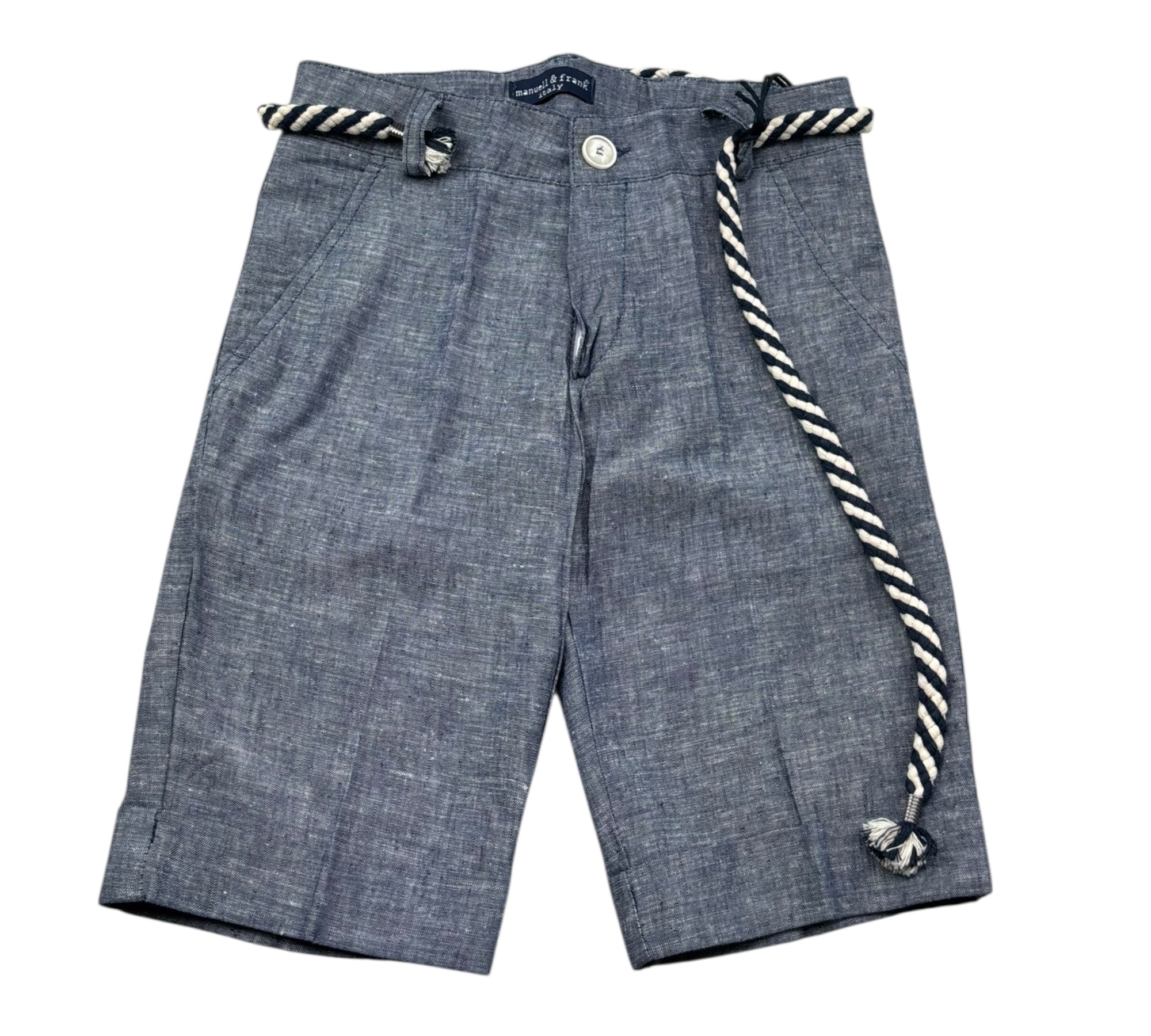 Manuel & Frank Bermuda Tinta Unita con Elastico In Vita per Bambino MF2312B BLU MANUEL & FRANK 