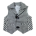Manuel & Frank Gilet Tinta Unita con Fantasia A Righe per Neonato MF5034I BIANCO/BLU MANUEL & FRANK 