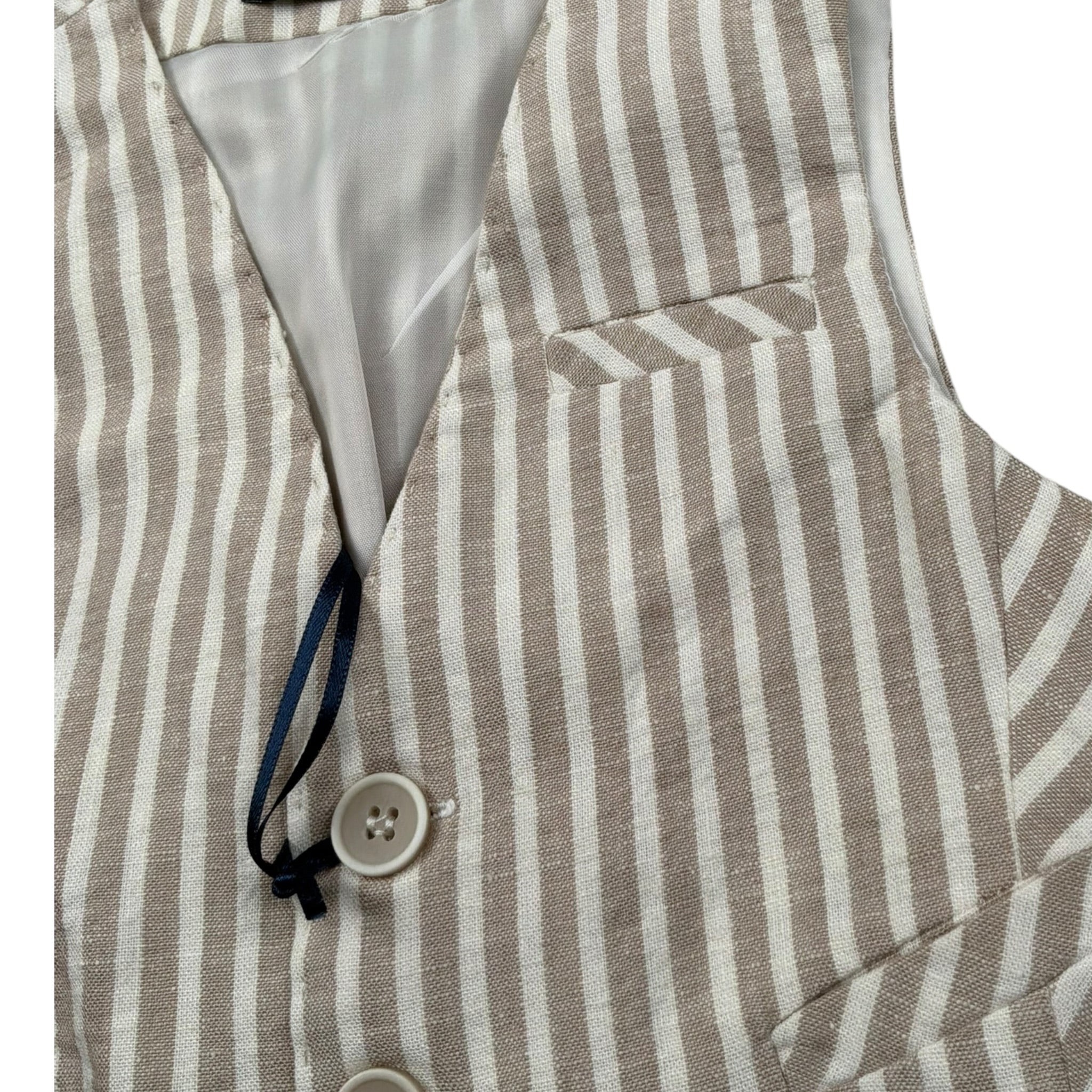 Manuel & Frank Gilet Tinta Unita con Bottoni E Fantasia A Righe per Bambino MF5155NJ BEIGE MANUEL & FRANK 