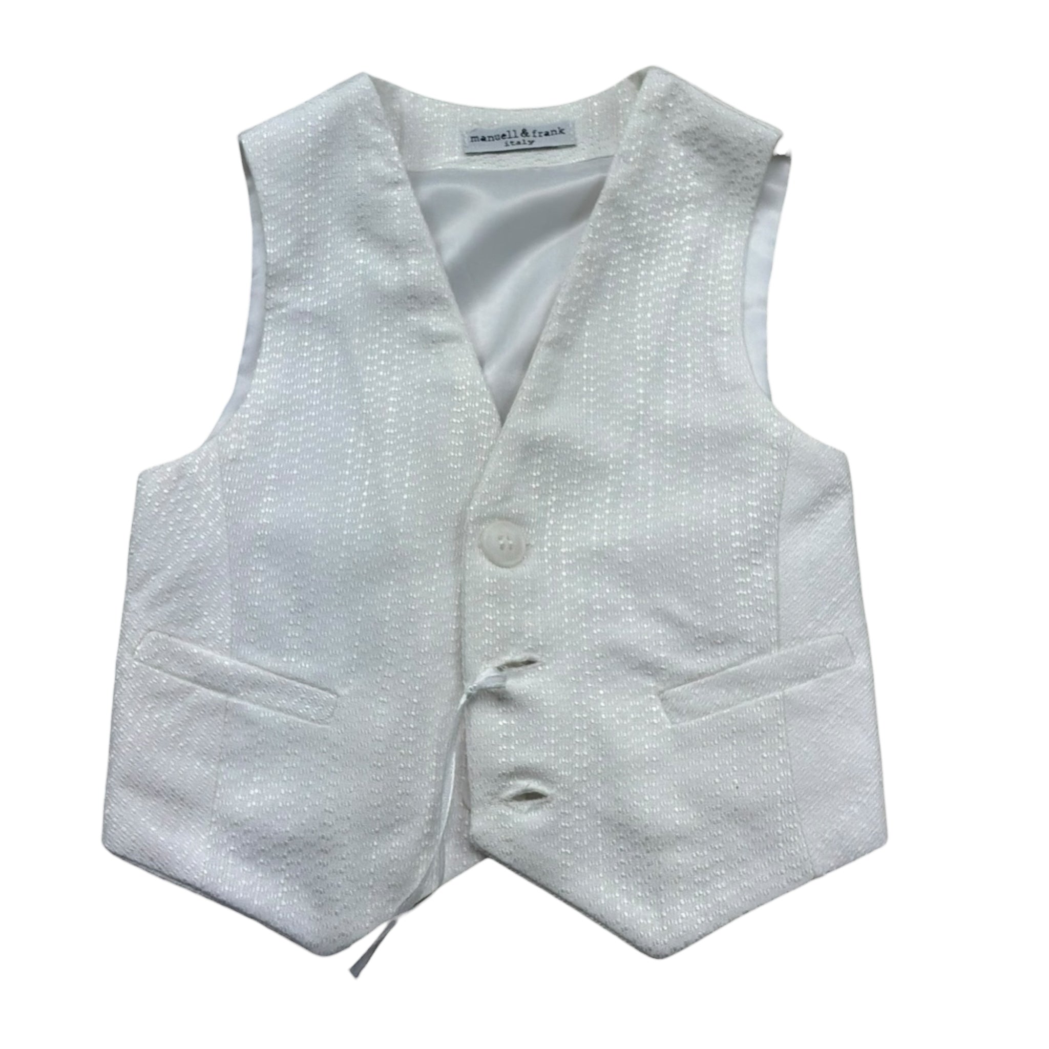 Manuel & Frank Gilet Tinta Unita per Neonato MF5312I BIANCO MANUEL & FRANK 