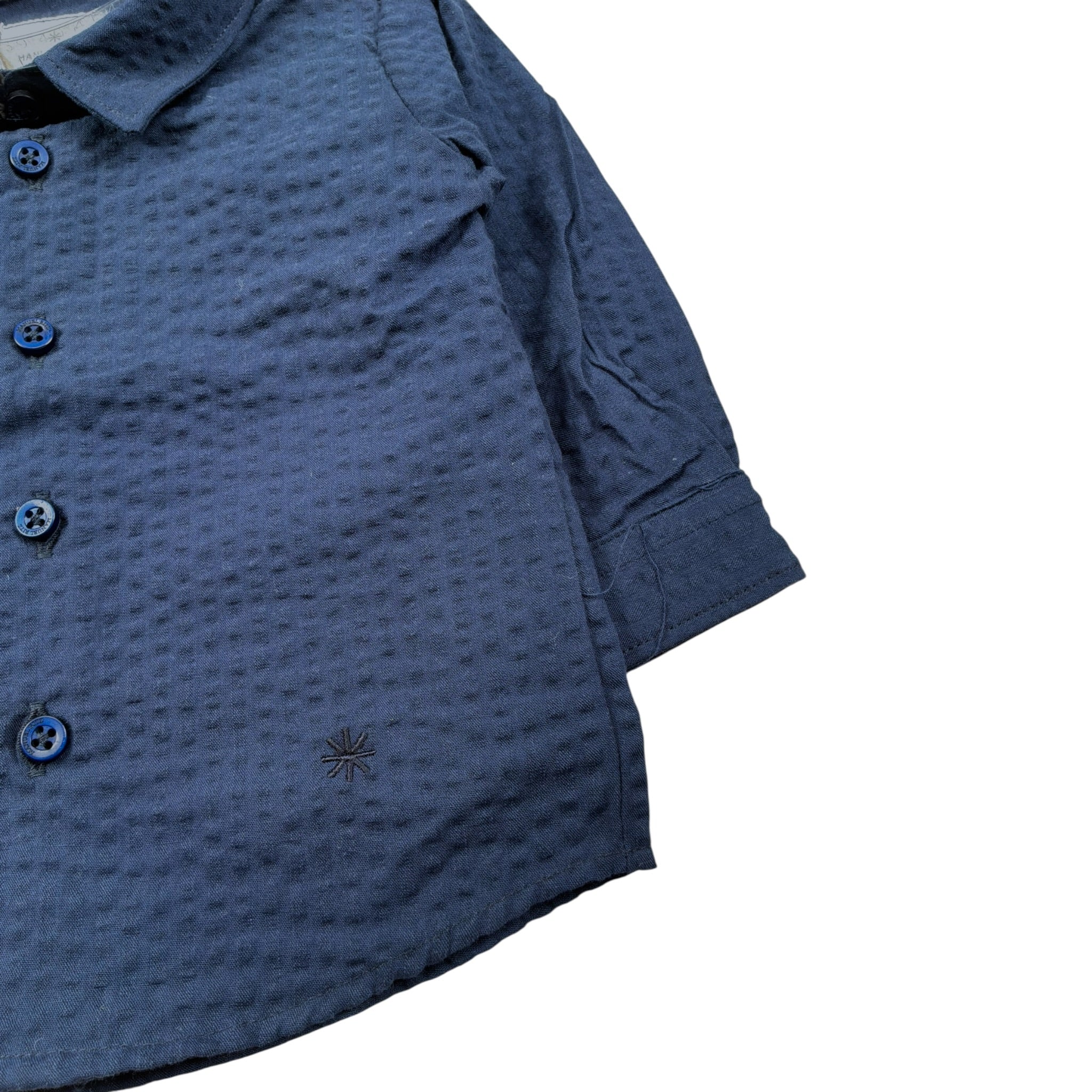 Manuel Ritz Camicia Manica Lunga tinta unita Blu per Bambino MR2503J BLU MANUEL RITZ 