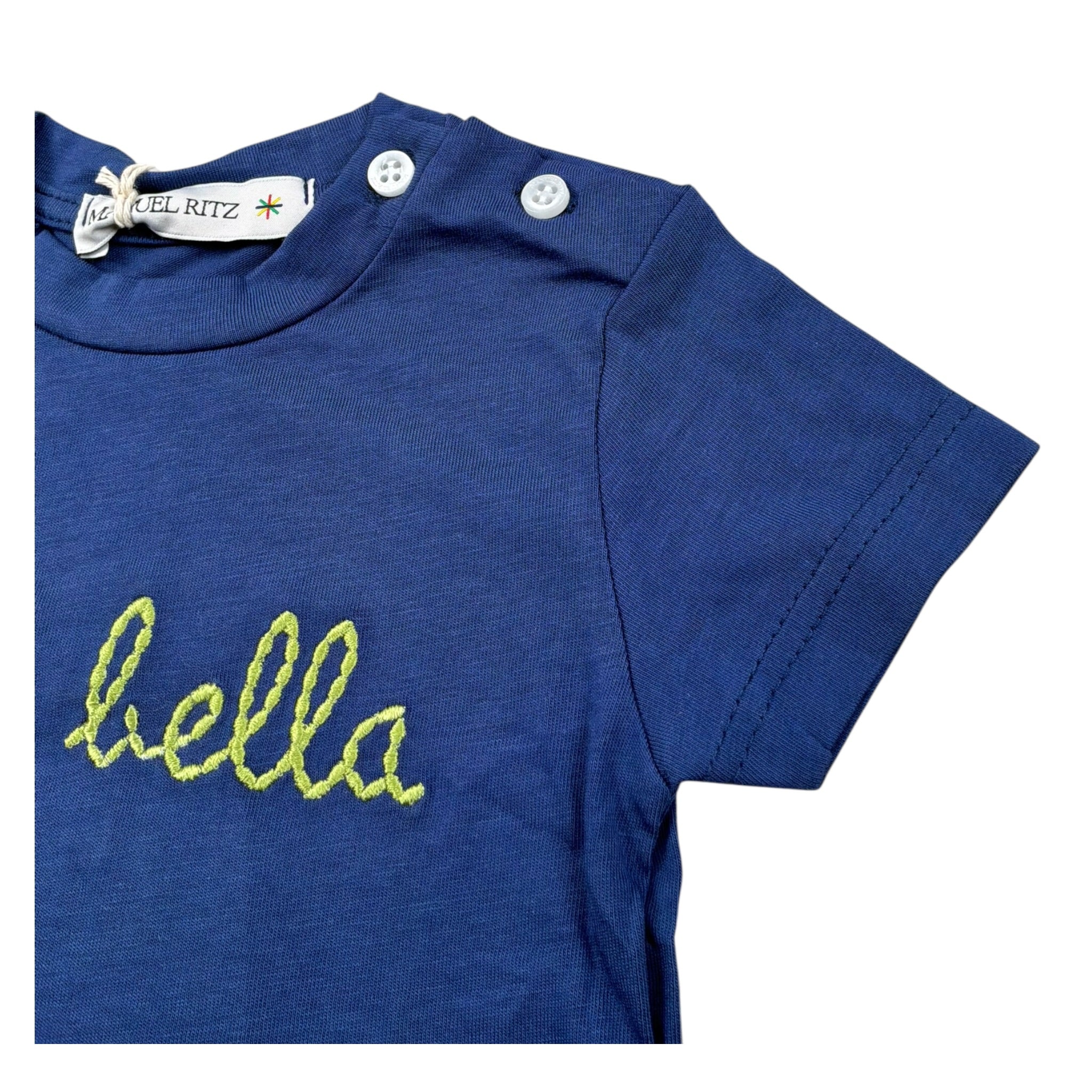 Manuel Ritz T-Shirt tinta unita On Stampa Blu per Neonato MR2656 BLU MANUEL RITZ 