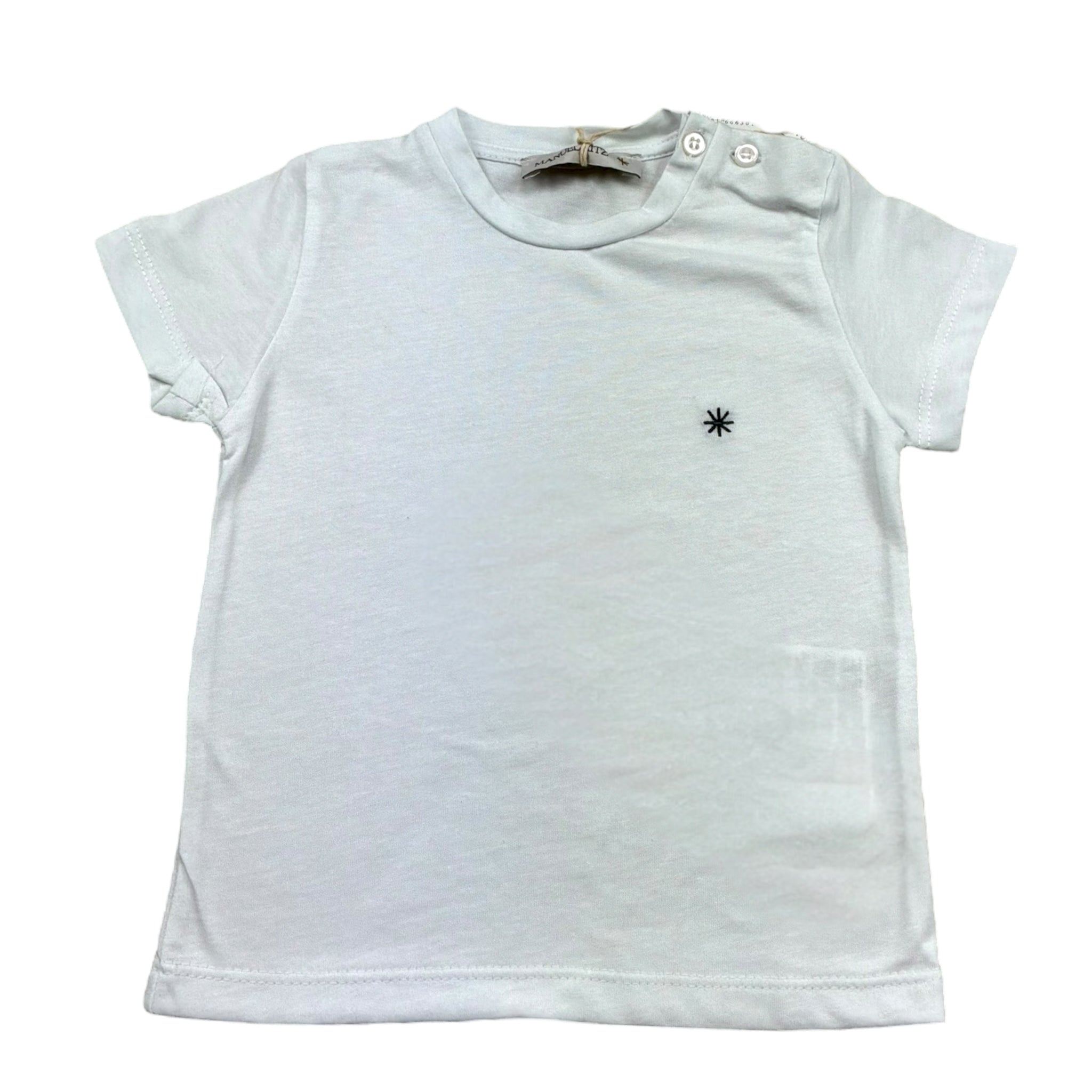 Manuel Ritz T-Shirt Girocollo Tinta Unita con Logo per Neonato MR3120N BIANCO MANUEL RITZ 