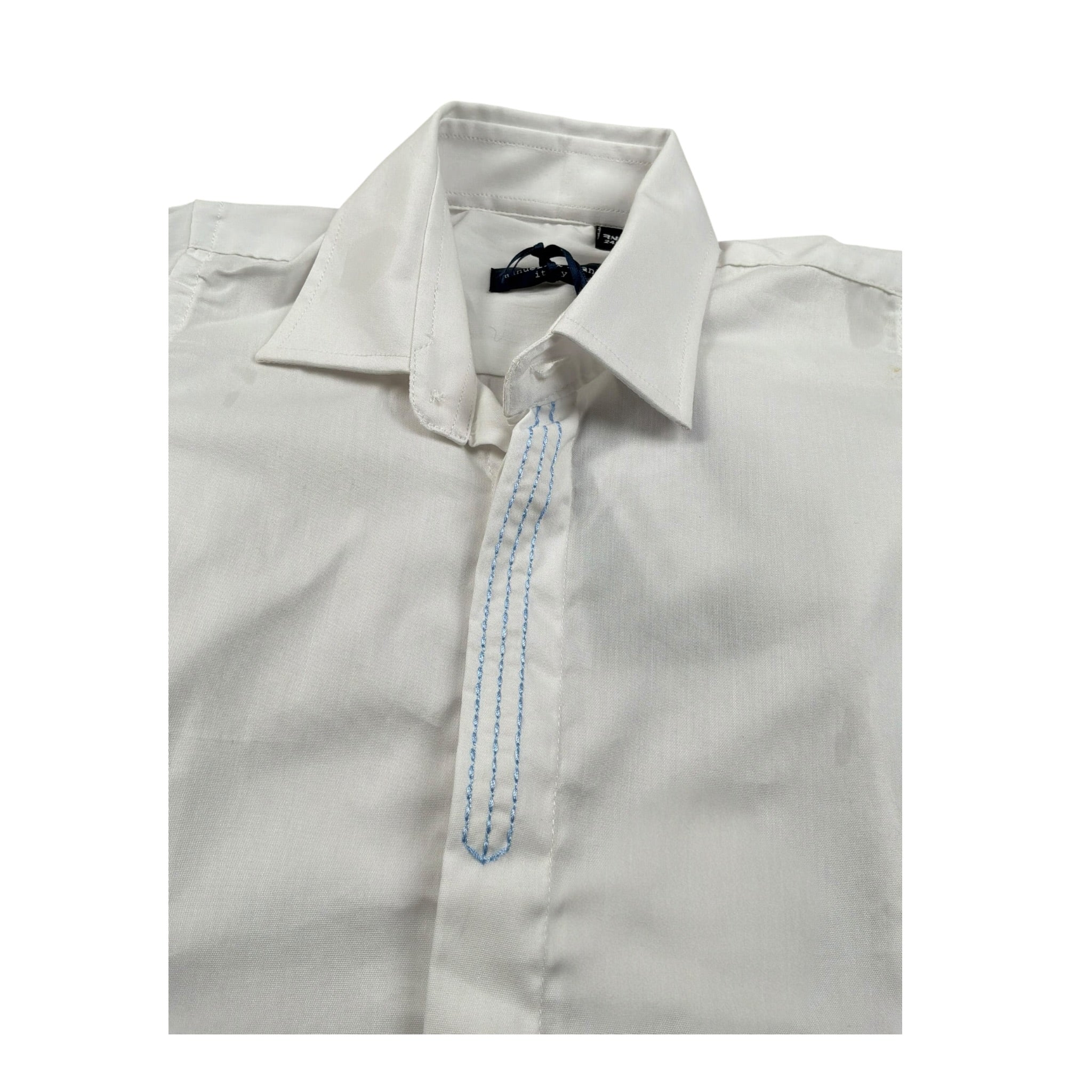 Manuell & Frank Camicia Manica Lunga Tinta Unita per Neonato MF3404N BIANCO MANUELL & FRANK 