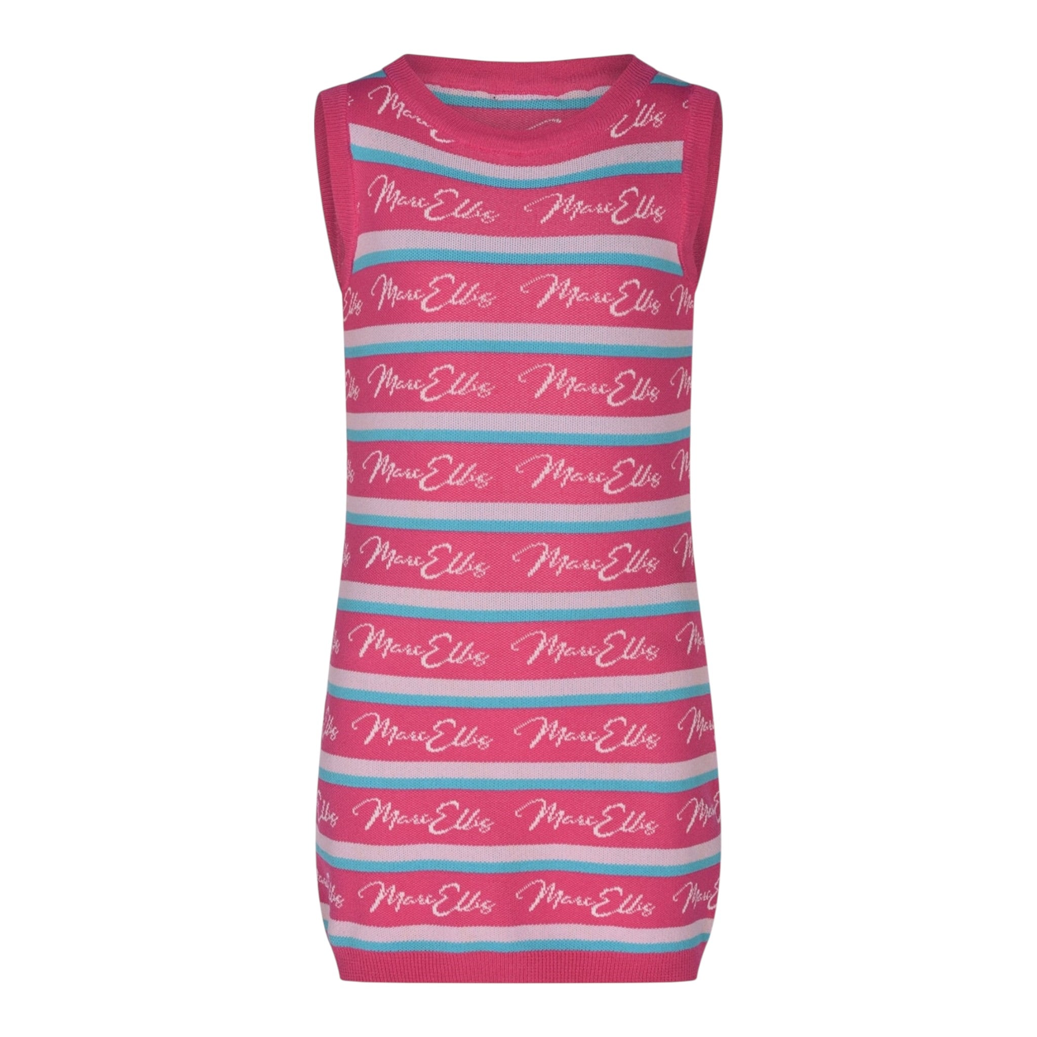 Marc Ellis Abito Giromanica Bicolore con Fantasia A Righe per Bambina JMJDR01203 FUXIA MARC ELLIS 