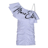 Marc Ellis Abito Monospalla Tinta Unita con Logo per Bambina JMJDR01239XX BIANCO MARC ELLIS 