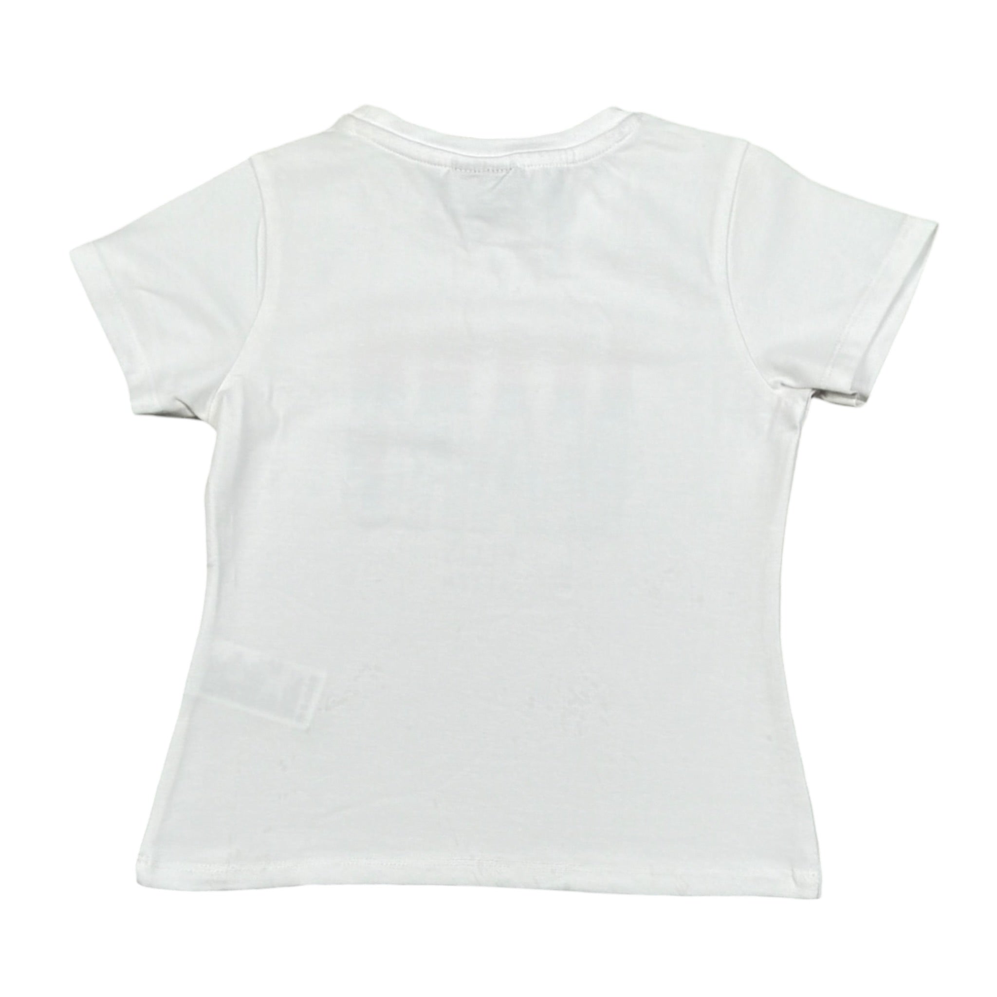 Marc Ellis T-Shirt Girocollo Tinta Unita con Brillantini per Bambina JMJTS16946 BIANCO MARC ELLIS 