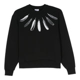 Marcelo Burlon Felpa Girocollo Tinta Unita con Stampa per Bambino CBB001F23 NERO MARCELO BURLON 