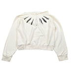 Marcelo Burlon Felpa tinta unita con Cappuccio E Stampa Panna per Bambino CBBB001F23 PANNA MARCELO BURLON 