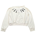 Marcelo Burlon Felpa tinta unita con Cappuccio E Stampa Panna per Bambino CBBB001F23 PANNA MARCELO BURLON 
