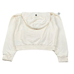 Marcelo Burlon Felpa tinta unita con Cappuccio E Stampa Panna per Bambino CBBB001F23 PANNA MARCELO BURLON 