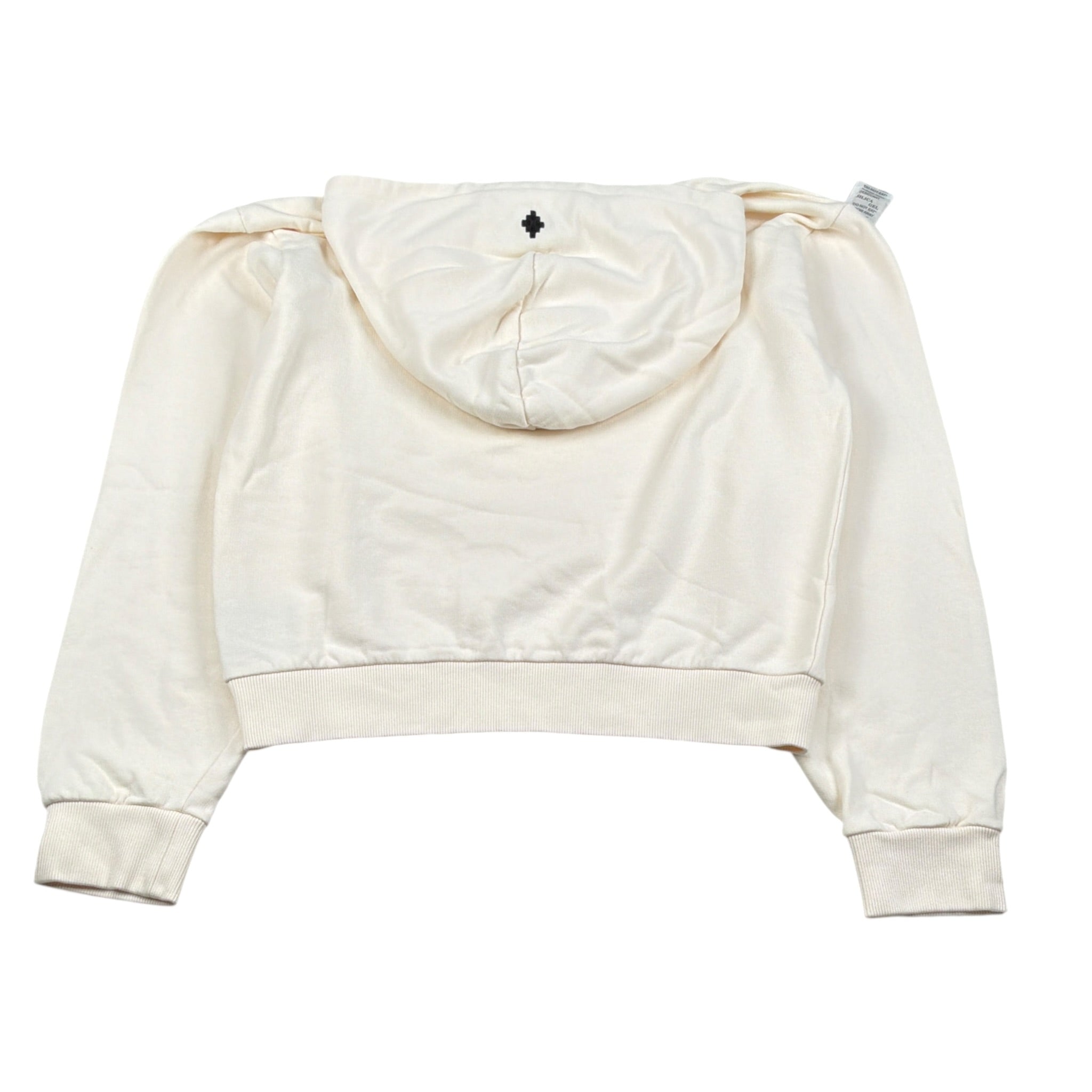 Marcelo Burlon Felpa tinta unita con Cappuccio E Stampa Panna per Bambino CBBB001F23 PANNA MARCELO BURLON 