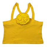 Mariuccia Top Bretelline Tinta Unita con Applicazione per Bambina MMBT382 GIALLO MARIUCCIA 