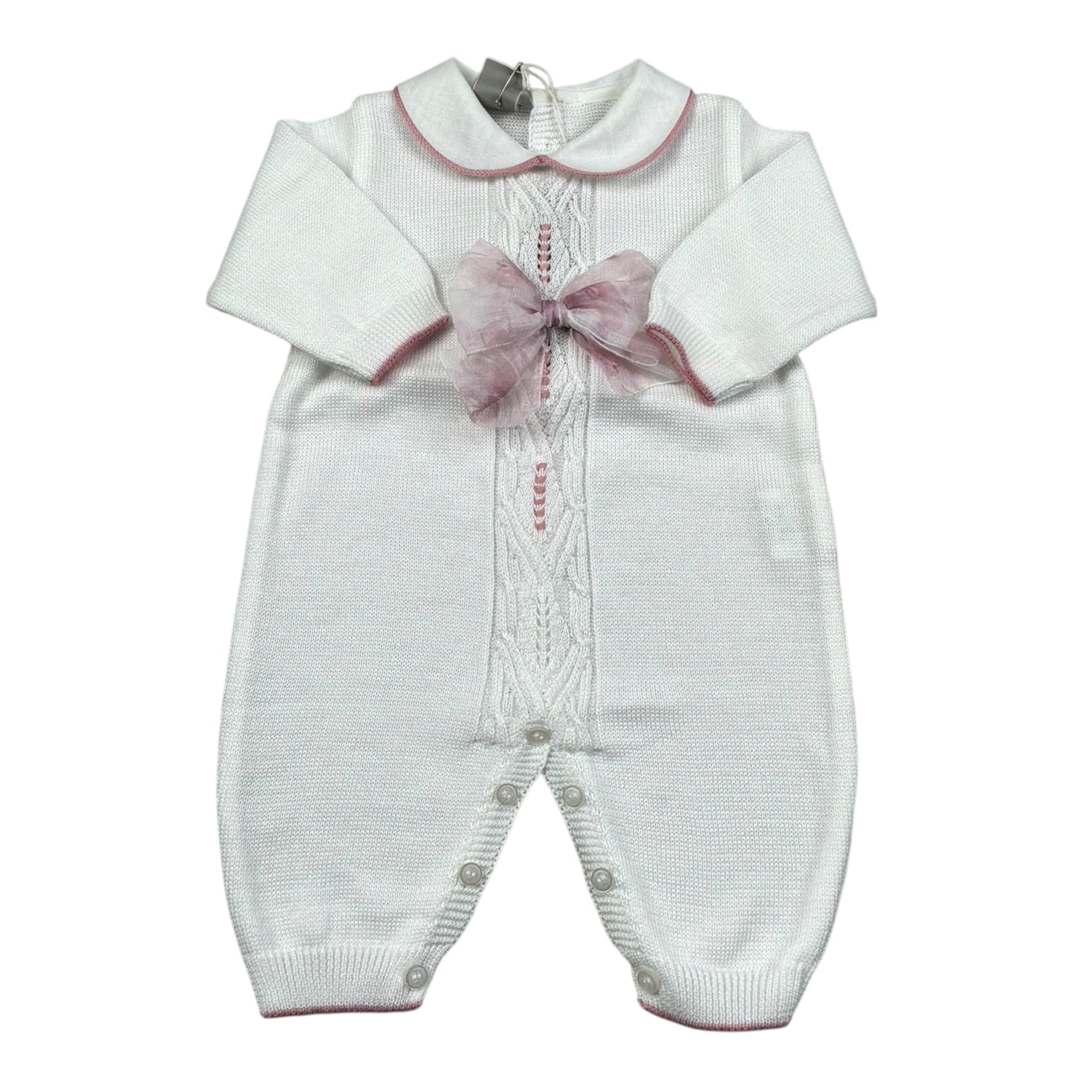 Marlu' Tutina Manica Lunga Tinta Unita con Applicazione per Neonata EB2310 BIANCO MARLU' 