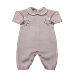 Marlu' Tutina Manica Lunga Tinta Unita con Ricami per Neonata EB2410 ROSA MARLU' 