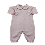 Marlu' Tutina Manica Lunga Tinta Unita con Ricami per Neonata EB2410 ROSA MARLU' 