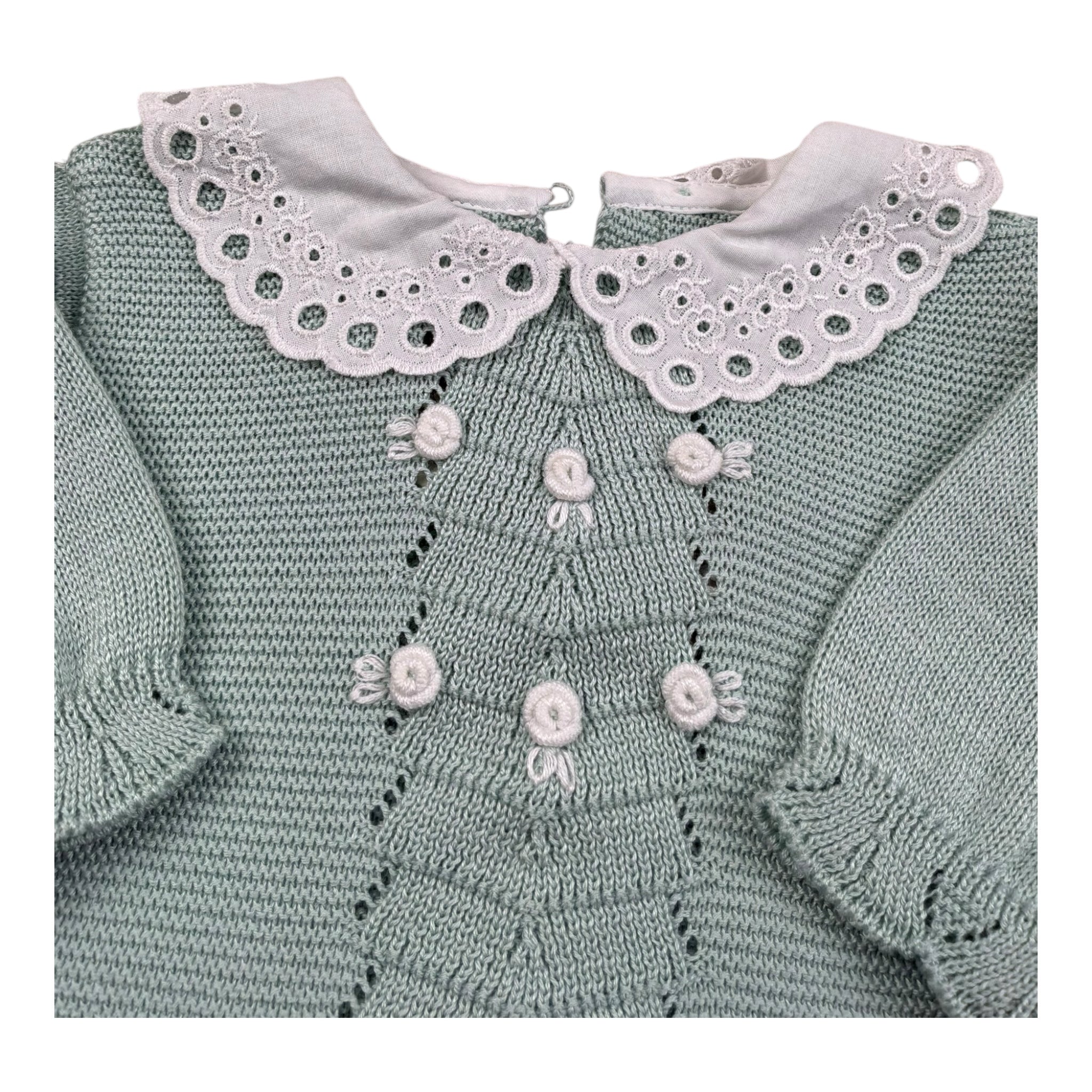 Marlu' Tutina Manica Lunga Tinta Unita con Colletto per Neonata EF1910 VERDE MARLU' 