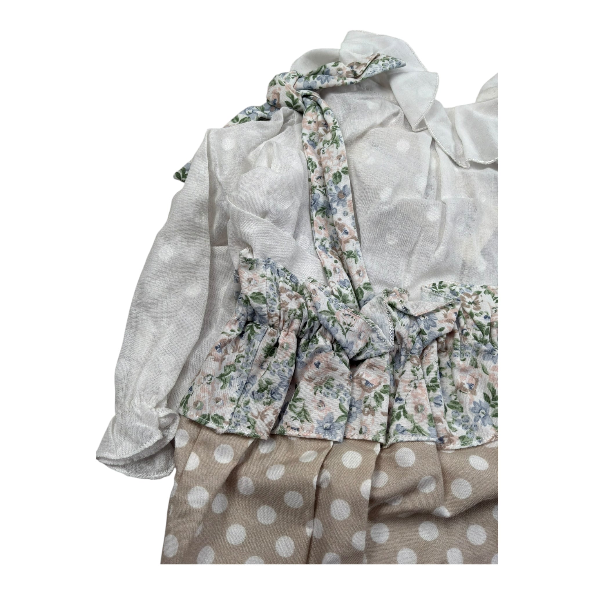 Marlu' Completo 2 Pezzi Camicia-Pagliaccetto per Neonata EL2360 BEIGE MARLU' 