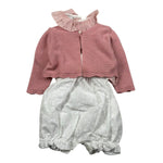 Marlu' Completo 3 Pezzi Camicia-Pagliaccetto-Cardigan per Neonata EP2860 ROSA MARLU' 