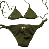 Matinée Costume 2 Pezzi Triangolo-Slip Tinta Unita per Bambina CC3021 VERDE MATINÉE 