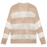 Max&Co. Cardigan Fantasia A Righe con Trafori per Bambina MX0181 BIANCO/BEIGE MAX&Co. 