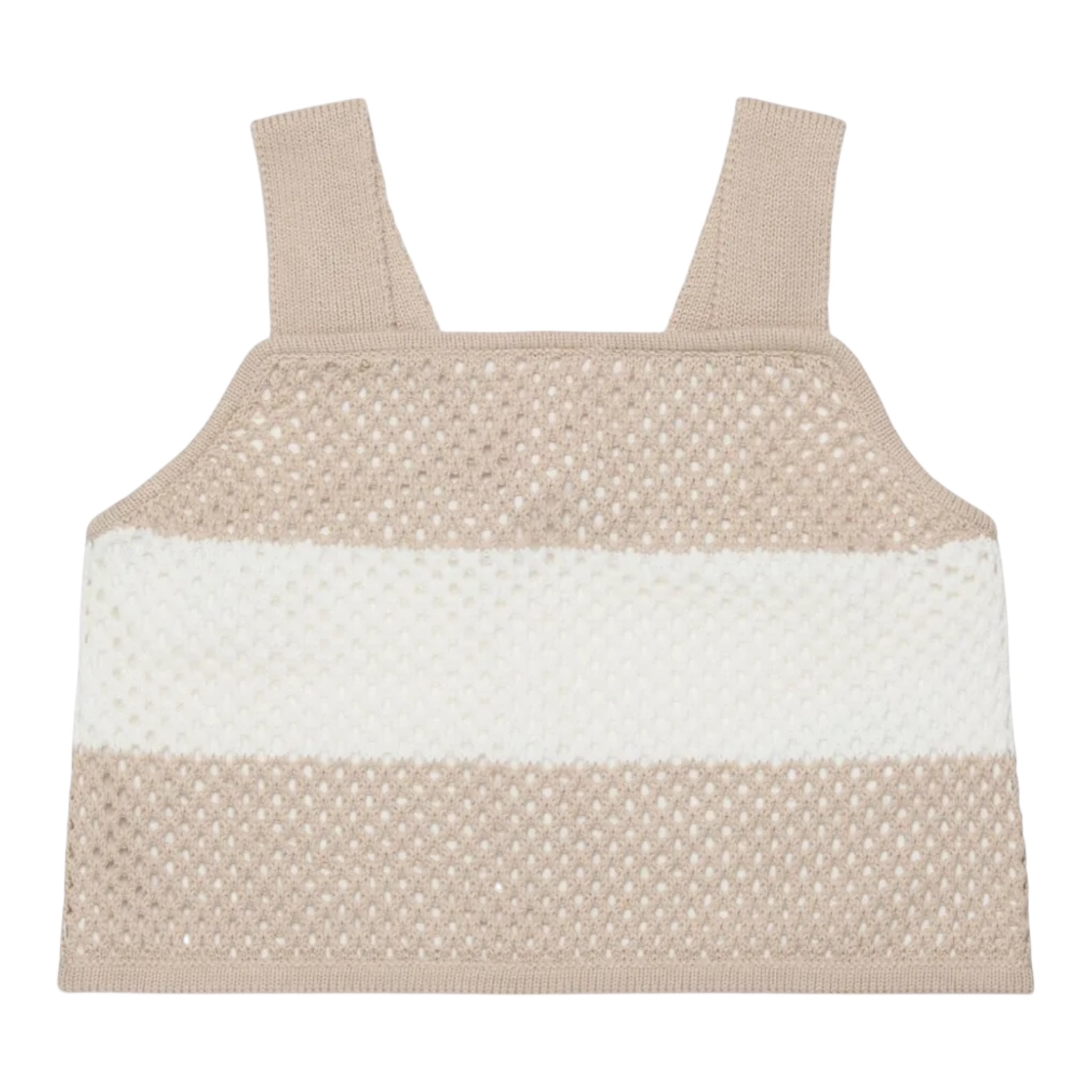 Max&Co. Top Bicolore Traforato per Bambina MX01822 BIANCO/BEIGE MAX&Co. 