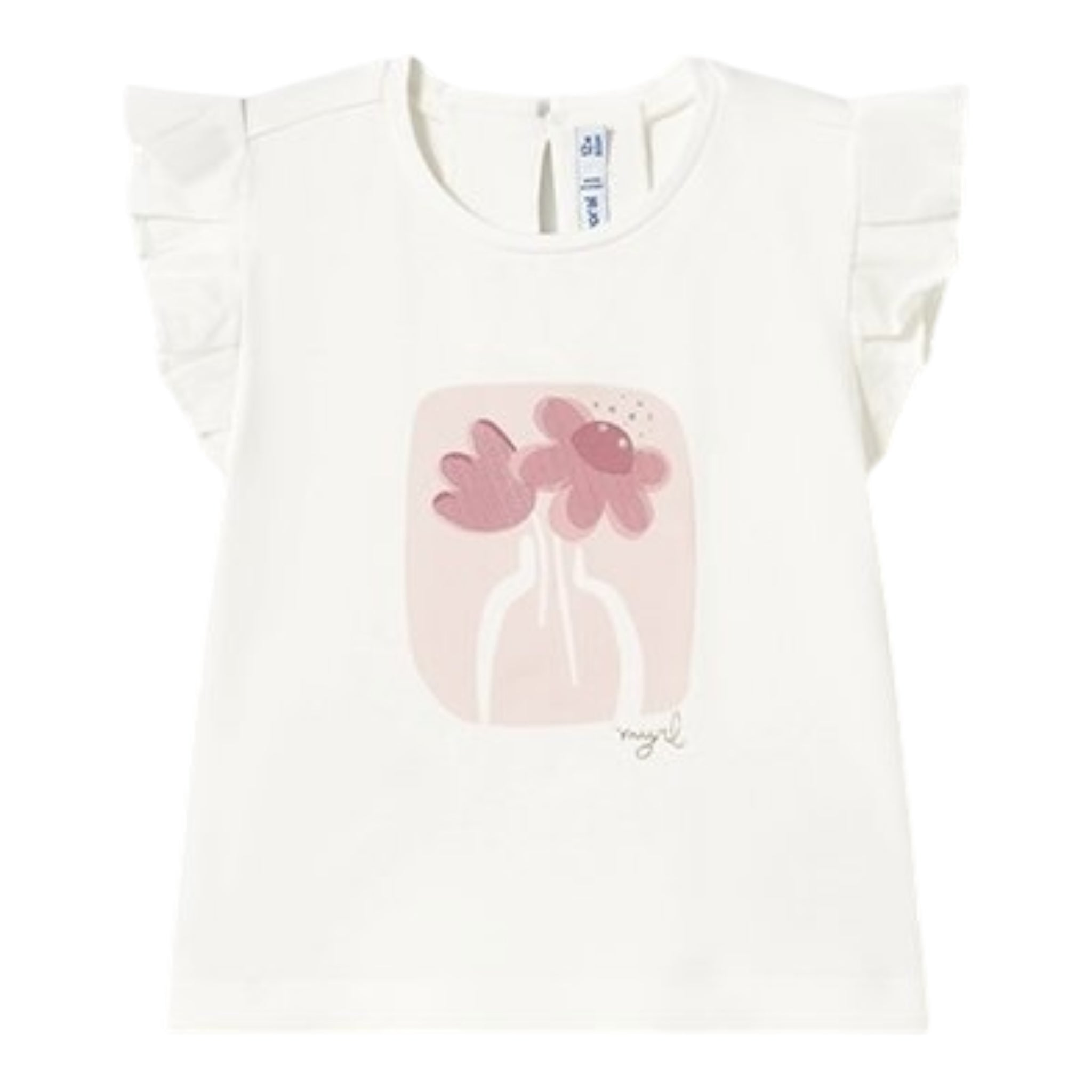 Mayoral T-Shirt Girocollo Tinta Unita con Stampa per Neonata 10422 BIANCO MAYORAL 