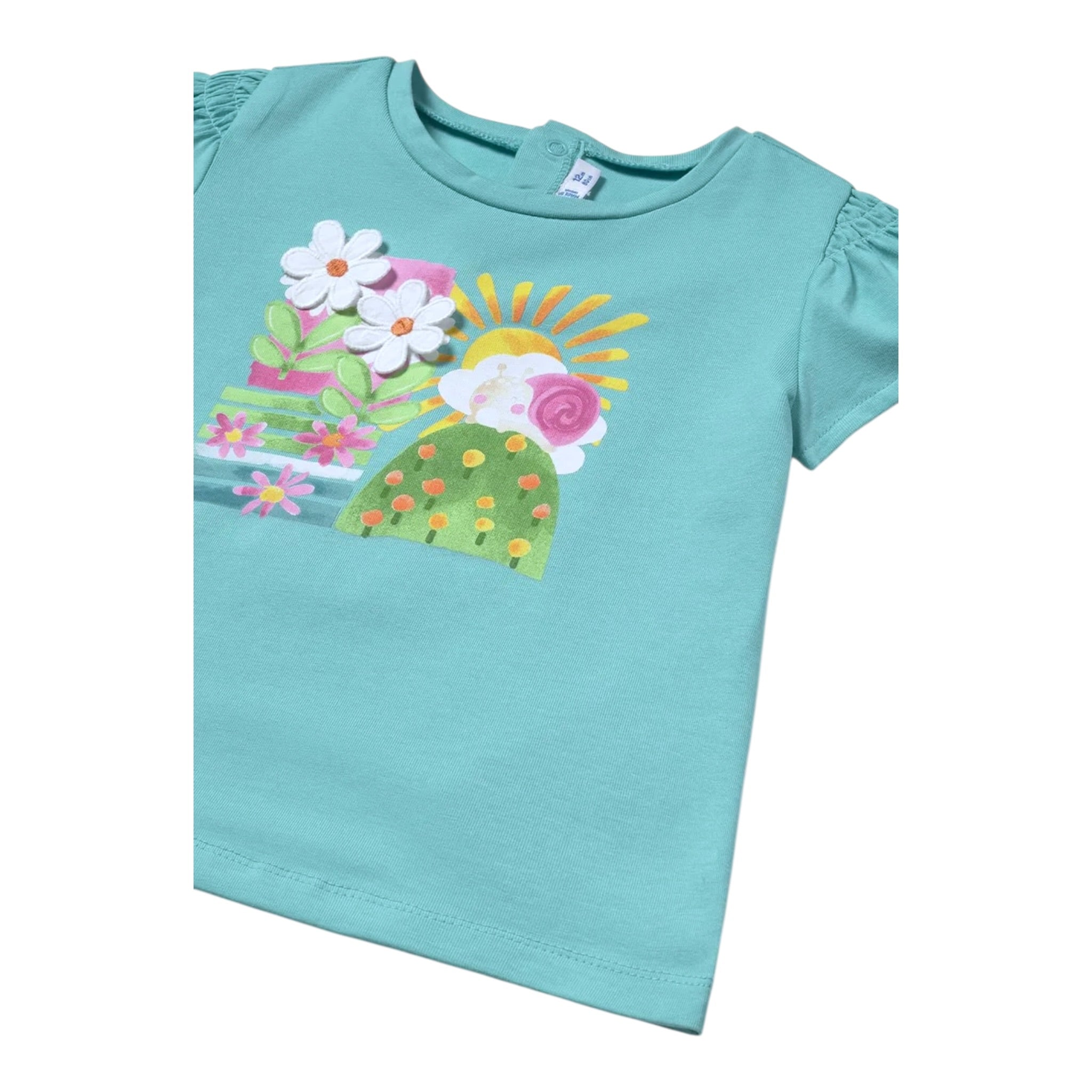 Mayoral T-Shirt Girocollo Tinta Unita con Stampa per Neonata 1049 TIFANNY MAYORAL 